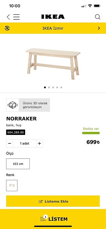 Huş bench