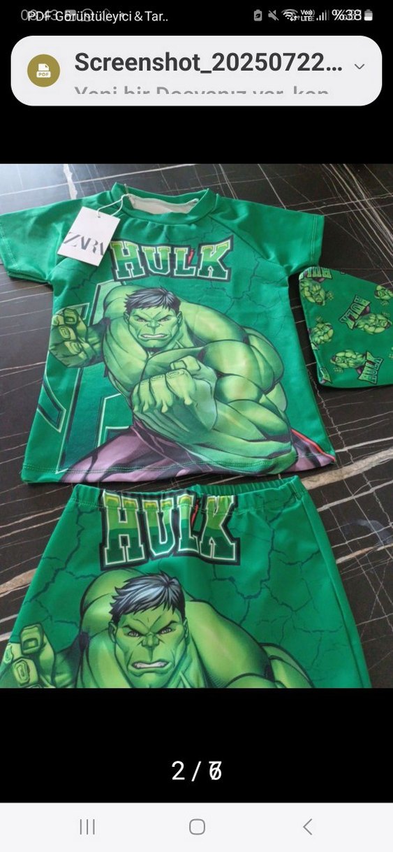 Erkek Çocuk Yeşil Hulk Baskılı Mayo Takımı - Görsel 5