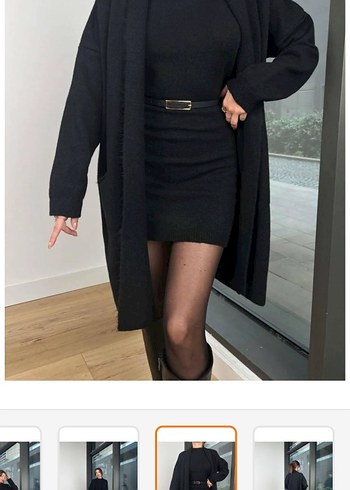 Siyah Uzun Kadın Kaban - Görsel 2