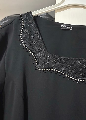Siyah kısa kol abiye IPEKON50 - Görsel 6