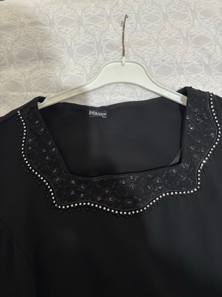 Siyah kısa kol abiye IPEKON50 - Görsel 2