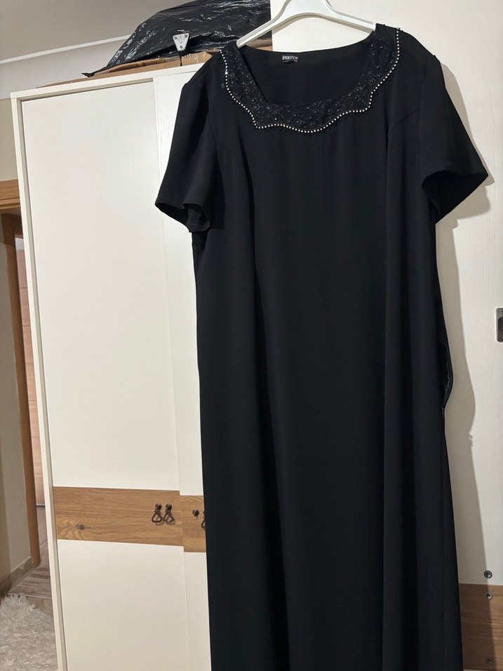 Siyah kısa kol abiye IPEKON50 - Görsel 5