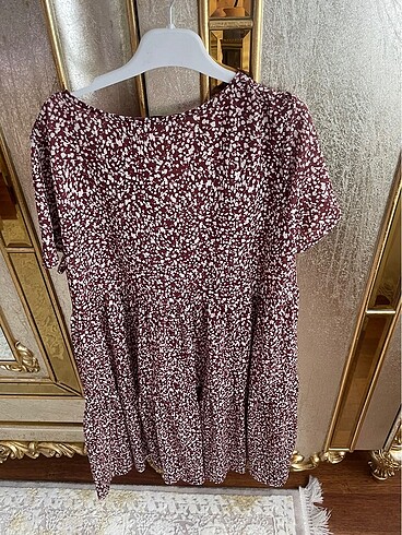 l Beden bordo Renk Pull and bear yazlık elbise