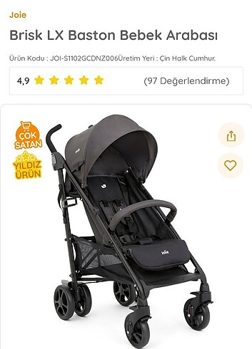 Joie brisk lx baston bebek arabası