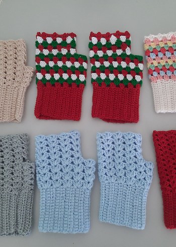 Renkli Örgü Parmaksız Eldivenler - Görsel 2