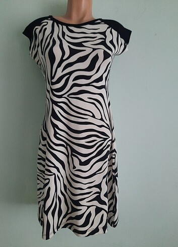 Zebra Desenli Elbise