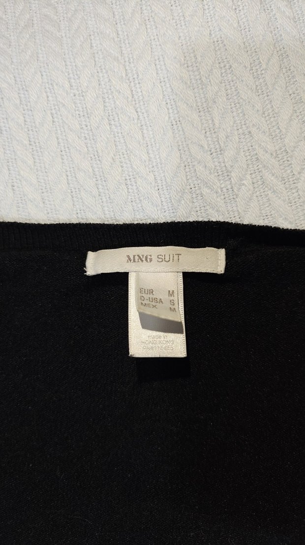 Düğmeli Uzun Kollu Siyah tiriko Kazak - Görsel 2