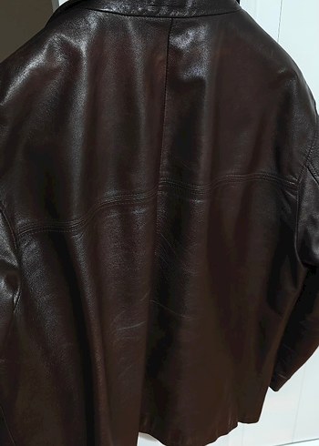 Kahverengi Erkek Deri Biker Ceket - Görsel 4