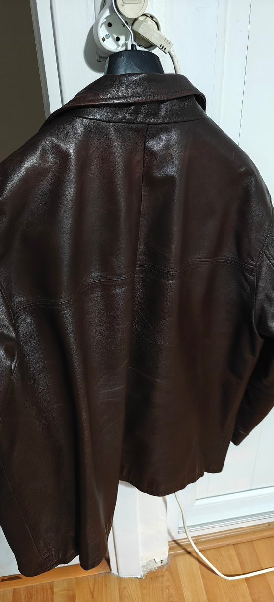 Kahverengi Erkek Deri Biker Ceket - Görsel 4