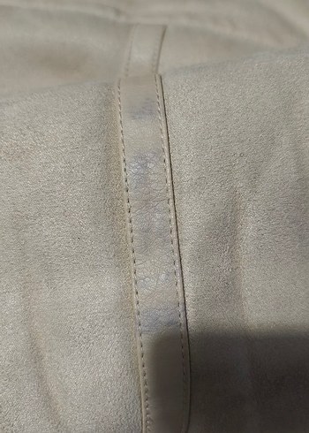 Kürklü Bej Süet Kadın Ceket - Görsel 8