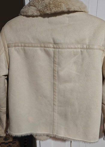 Kürklü Bej Süet Kadın Ceket - Görsel 7