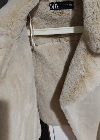 Kürklü Bej Süet Kadın Ceket - Görsel 6