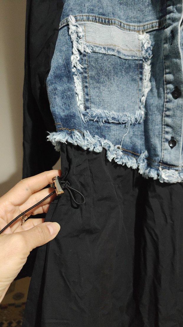 Düğmeli Uzun Kesim Kadın Kot Elbise.. Marka temsilidir. - Görsel 3