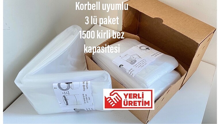 #Korbell 15/16lt uyumlu YERLİ poşet 3lü
