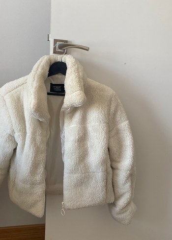 Koton Beyaz Peluş Kadın Kışlık Ceket
