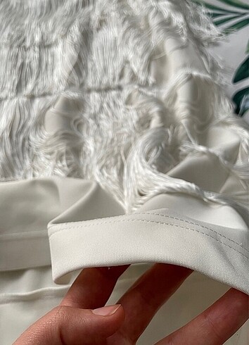 Beyaz after party elbisesi - Görsel 7