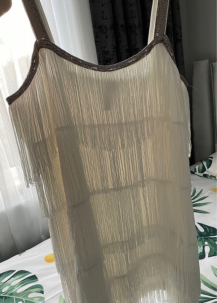 Beyaz after party elbisesi - Görsel 3