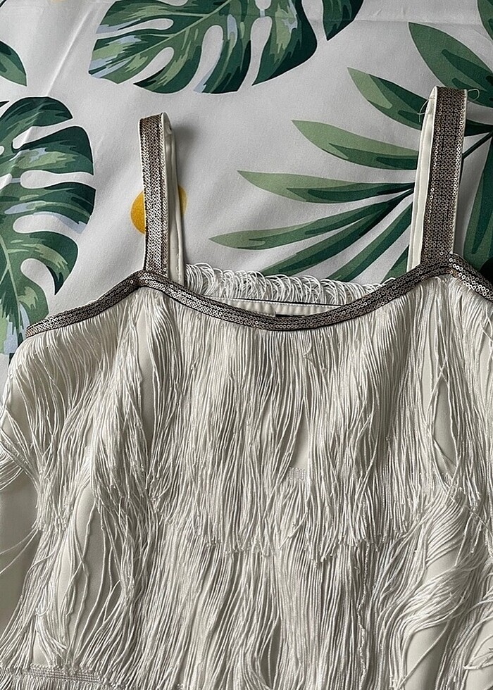 Beyaz after party elbisesi - Görsel 5