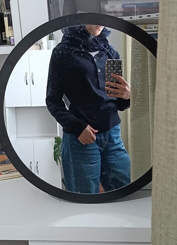 Zara model lacivert polo yaka kazak