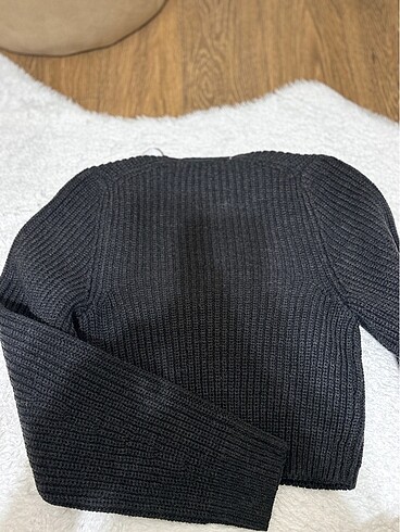 s Beden gri Renk Zara Crop Kazak