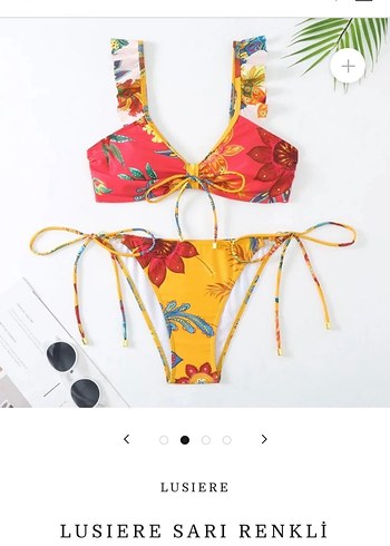 Diğer Lusiere Sarı Renkli Bohem Mini Bikini ve Pareo