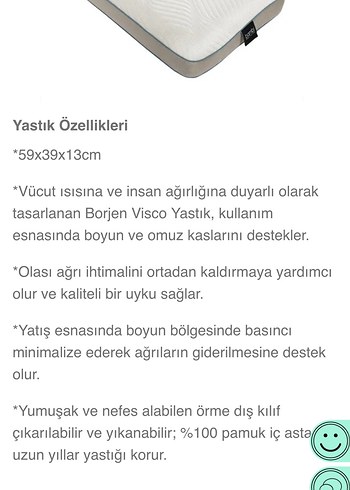 Beyaz Borjen Yastık 59x39x13 cm - Görsel 3