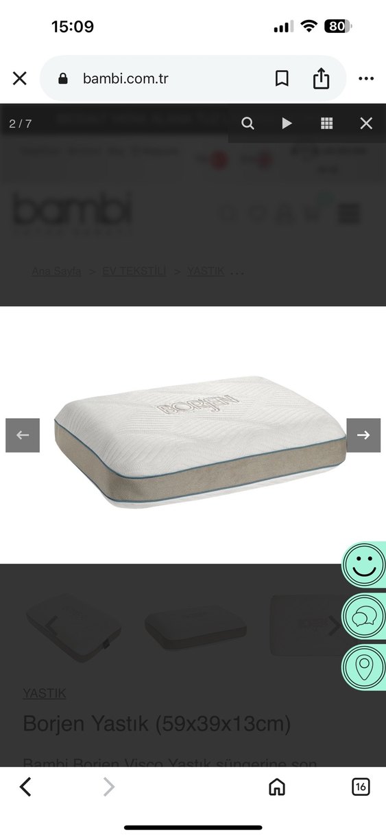 Beyaz Borjen Yastık 59x39x13 cm - Görsel 2