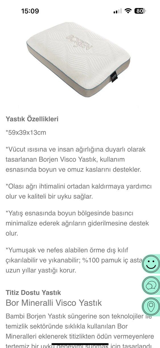 Beyaz Borjen Yastık 59x39x13 cm - Görsel 3