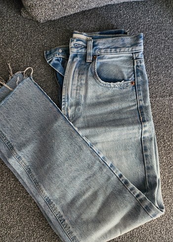Açık mavi Midi Boy Regular Fit Denim Kadın Jean