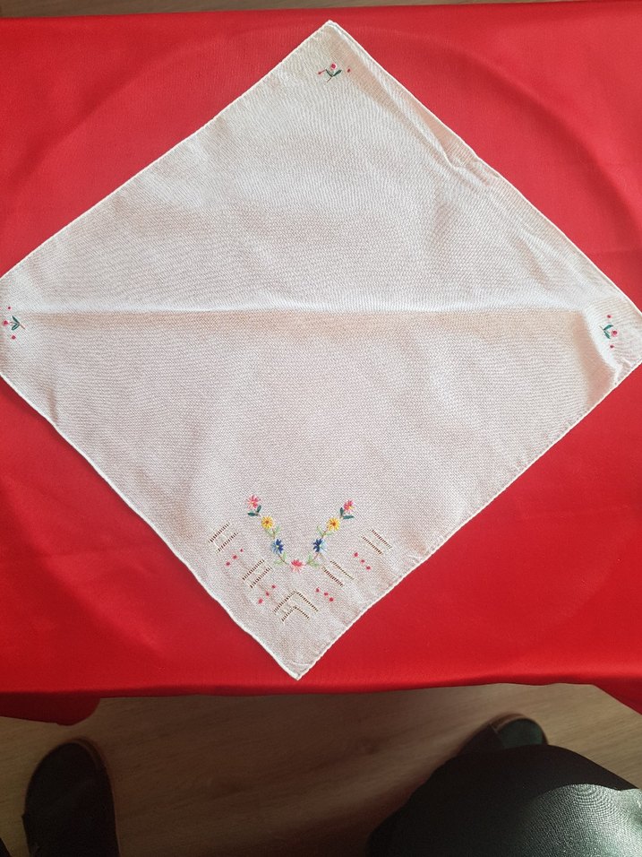 Renkli Nakışlı Beyaz Masa peçetesi - Görsel 3