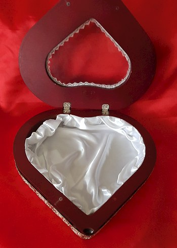 Kaplama ve Ahsap Kalp Şeklinde Kutu - Görsel 4