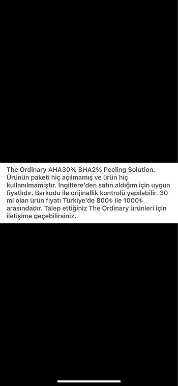 Beden The Ordinary AHA30% BHA2% Peeling Solution