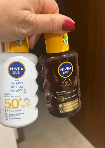 Nivea Sun Hassas Koruma SPF 50 ve Yoğun Bronzluk Yağı,koruma - Görsel 2