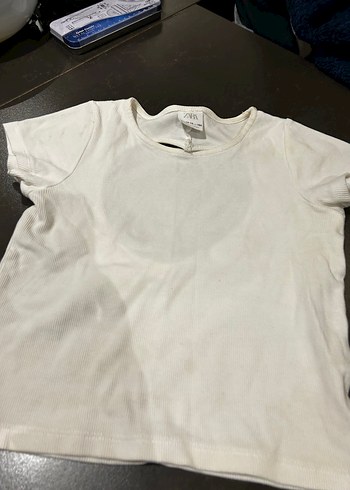 Kız Çocuk Beyaz Kısa Kollu Pamuklu Tişört - Görsel 2