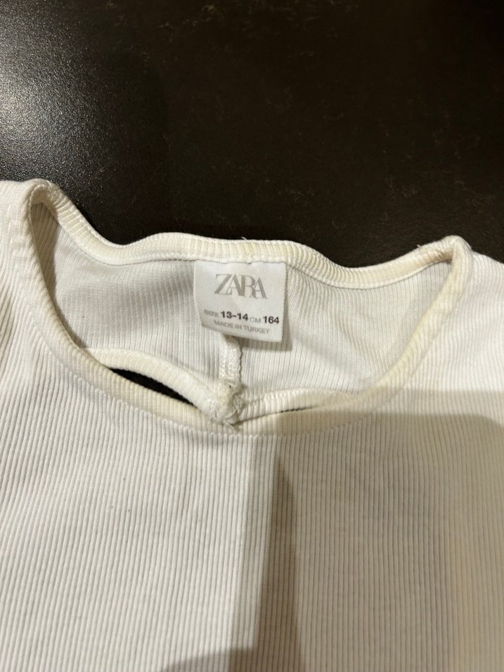 Kız Çocuk Beyaz Kısa Kollu Pamuklu Tişört - Görsel 4