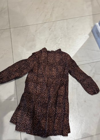 Kahverengi Leopar çocuk elbise - Görsel 3
