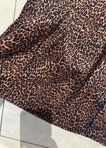 Kahverengi Leopar çocuk elbise - Görsel 4