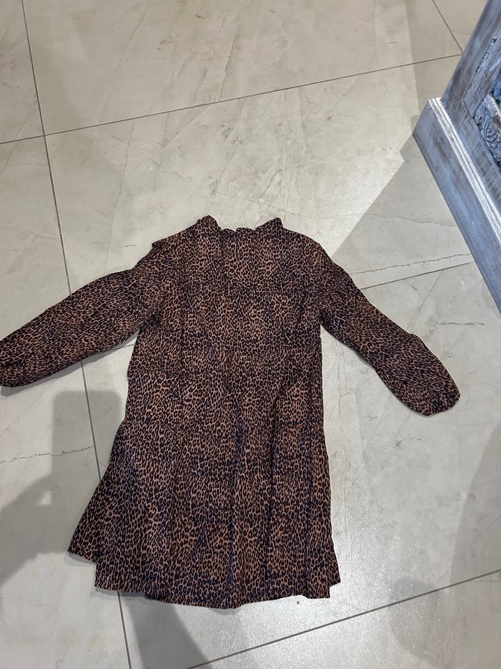 Kahverengi Leopar çocuk elbise - Görsel 2