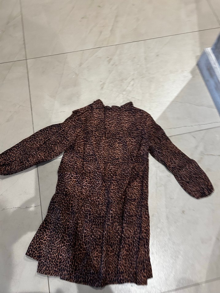 Kahverengi Leopar çocuk elbise - Görsel 3