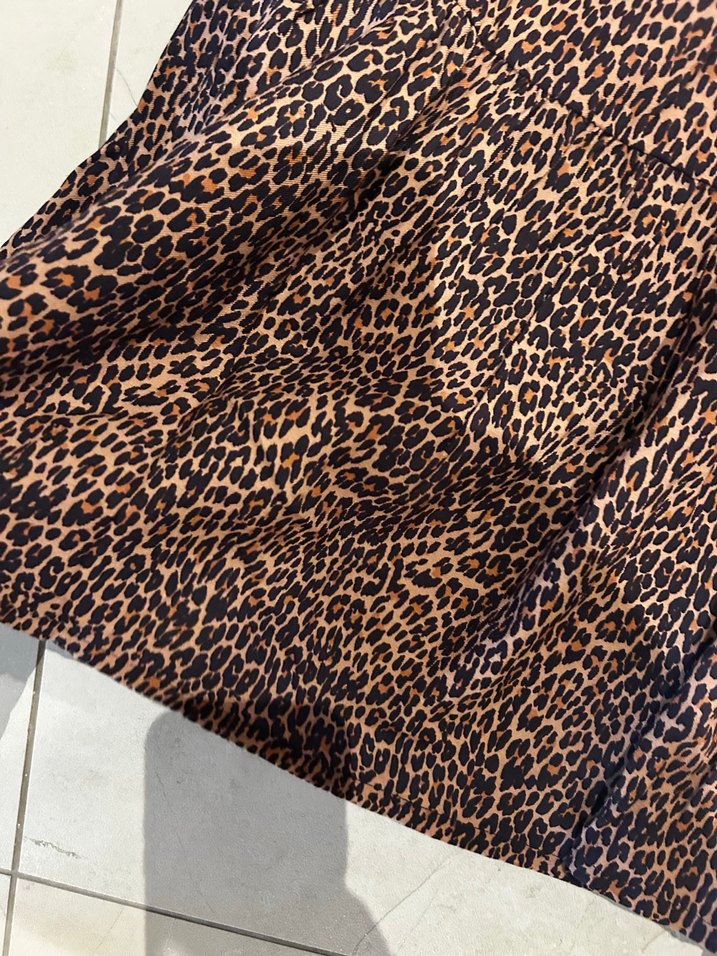 Kahverengi Leopar çocuk elbise - Görsel 4