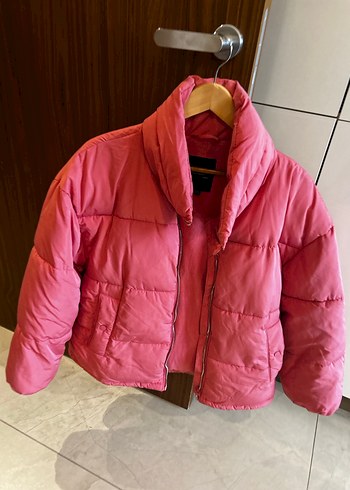 Pembe  Kısa Kadın Mont - Görsel 4