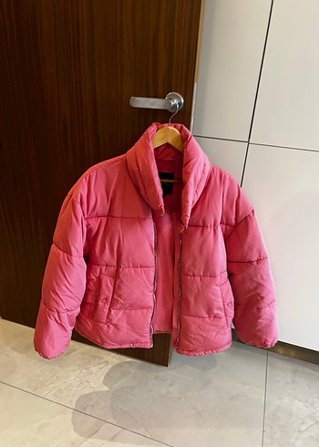 Pembe  Kısa Kadın Mont - Görsel 2