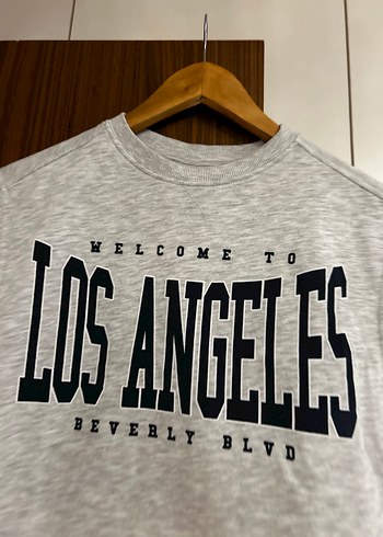 Kız Çocuk Gri Kısa Kollu Baskılı Tişört - Görsel 4