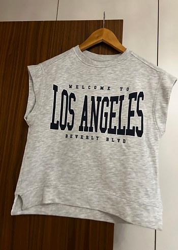 Kız Çocuk Gri Kısa Kollu Baskılı Tişört - Görsel 2