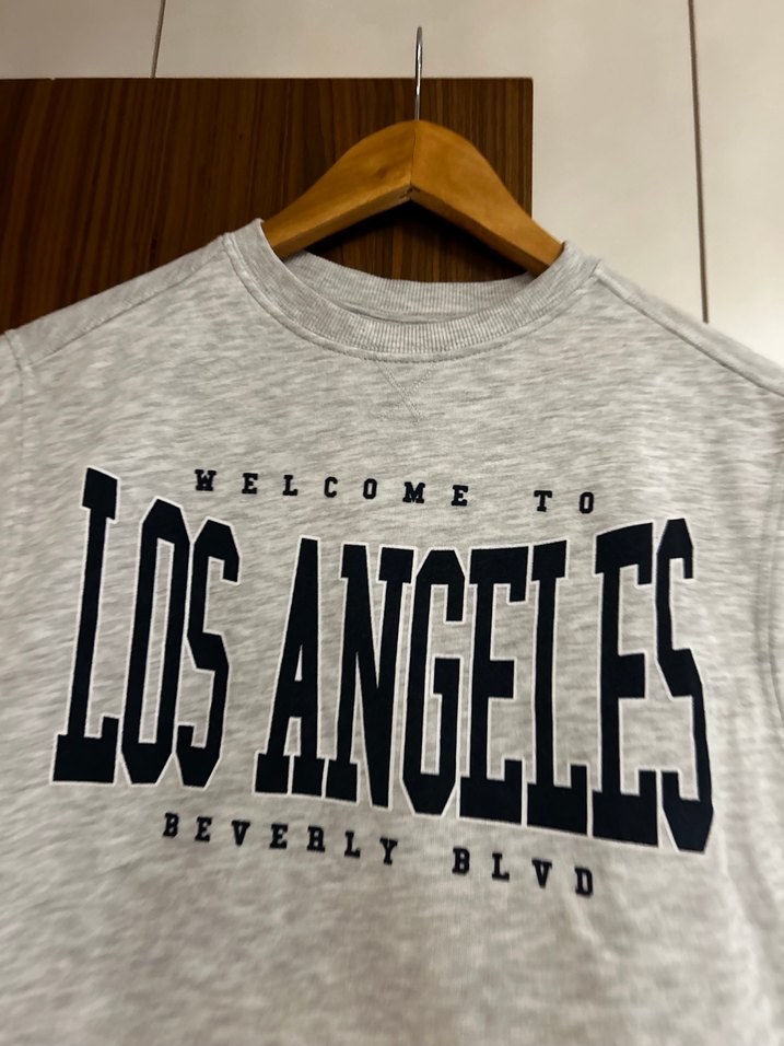 Kız Çocuk Gri Kısa Kollu Baskılı Tişört - Görsel 4