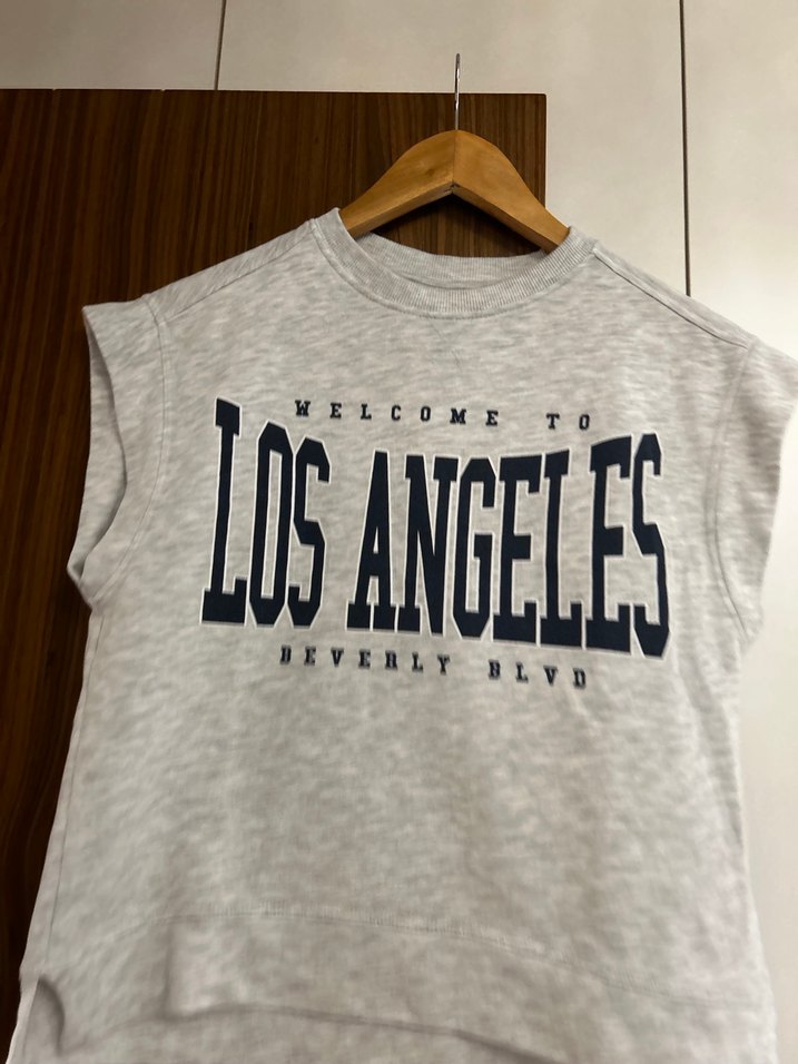 Kız Çocuk Gri Kısa Kollu Baskılı Tişört - Görsel 3