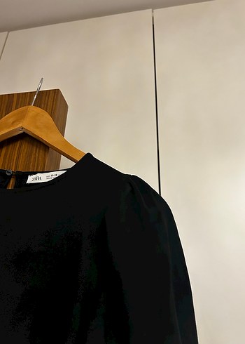 Siyah balon Kollu Elbise - Görsel 4