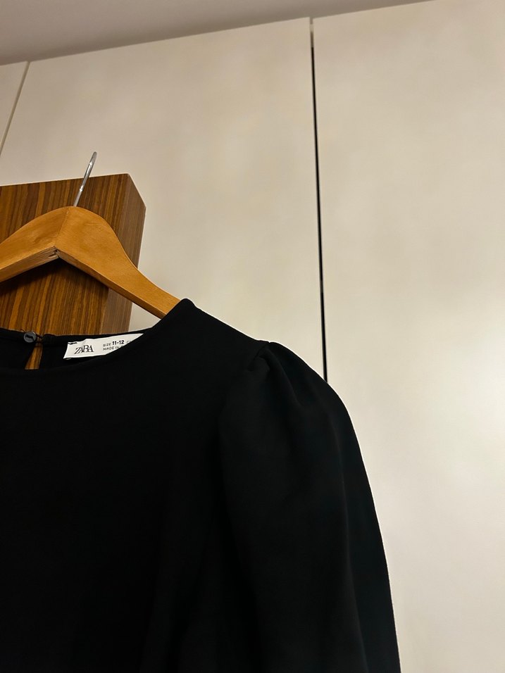 Siyah balon Kollu Elbise - Görsel 4