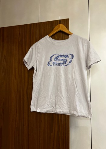 Kadın Beyaz Baskılı Pamuklu Tişört - Görsel 3