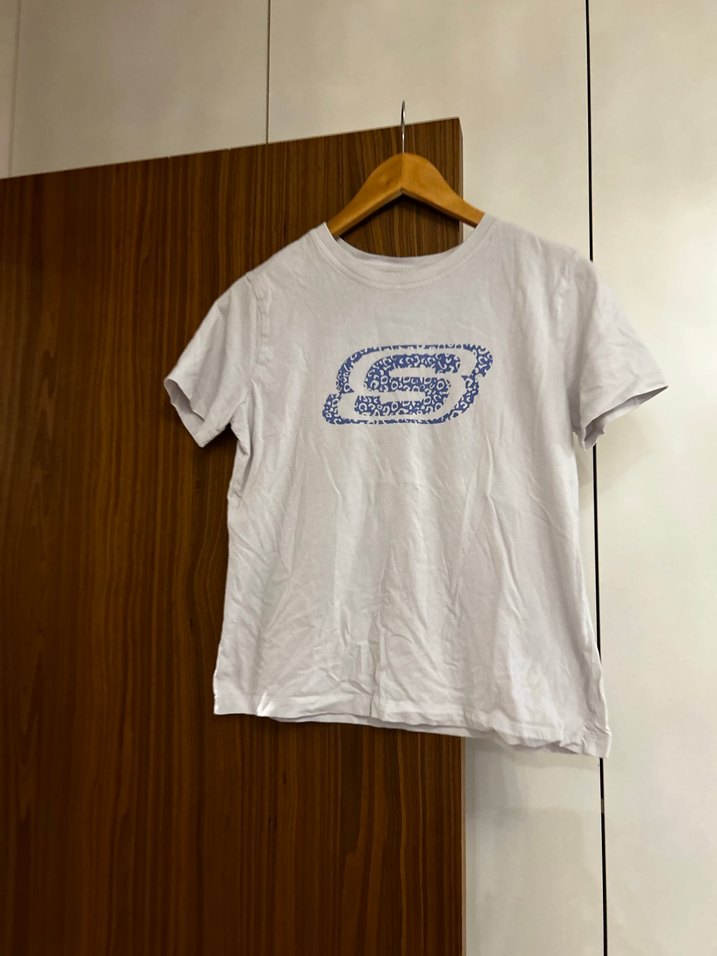 Kadın Beyaz Baskılı Pamuklu Tişört - Görsel 3